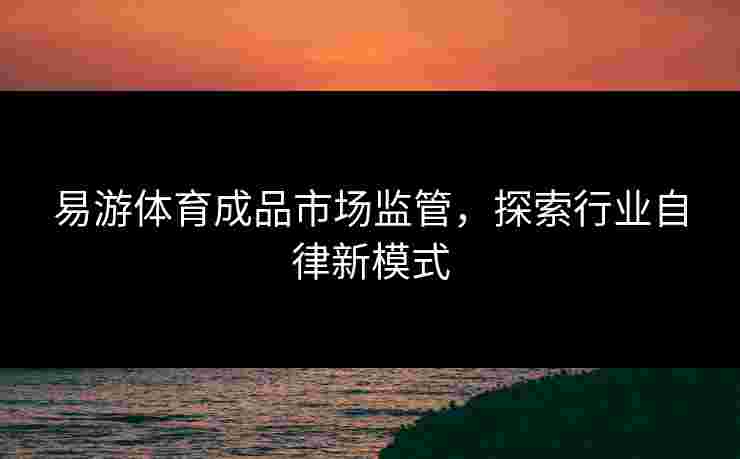 易游体育成品市场监管，探索行业自律新模式