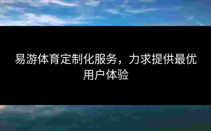 易游体育定制化服务，力求提供最优用户体验