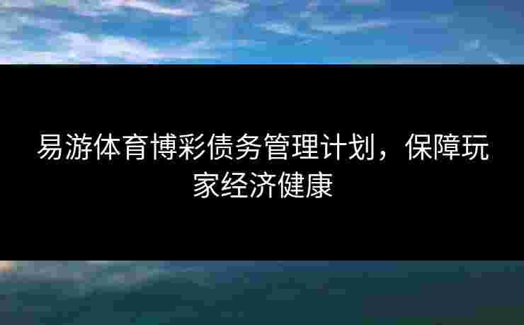 易游体育博彩债务管理计划，保障玩家经济健康